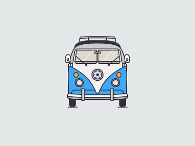 Blue Bus air cooled scamper soccer van volkswagen vw bus vw van vw van westfalia