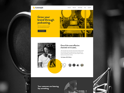 Lemonpie Webdesign app branding concept layouts lemon podcast podcasting rebrand typography ui design unfold web design website