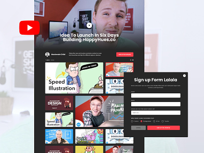 Youtube Video Feed template blog blogger convertkit dark theme feed landing page layout microblog template ui ux unfold video videoblogger web design website design youtube youtuber
