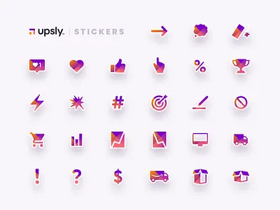 Stickers amazon branding graphic design icon set icons illustration like logo pack sale set stickerpack symbols unfold upsly vector