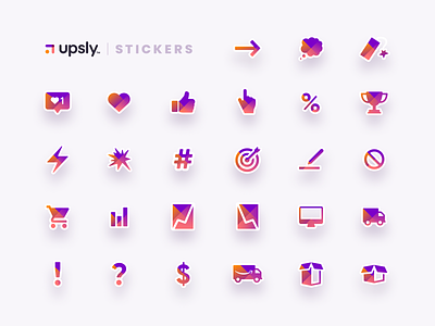 Stickers amazon branding graphic design icon set icons illustration like logo pack sale set stickerpack symbols unfold upsly vector
