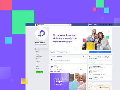 Picnichealth social media branding colors facebook facebook ads logo marketing medical medicine picnichealth social media social network style unfold