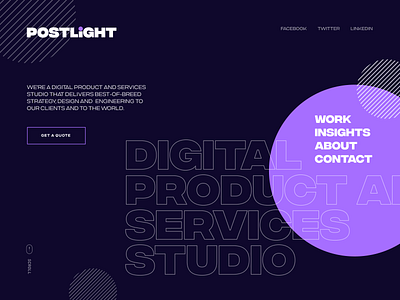 Postlight Web Concept agency branding design landing landing page light postlight type typography ui ux unfold web design website design