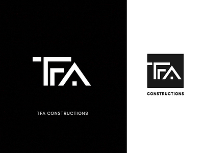 TFA Construction Logo Concept branding building construction logo design icon identity layout logo logo concept logo design mark type typography unfold