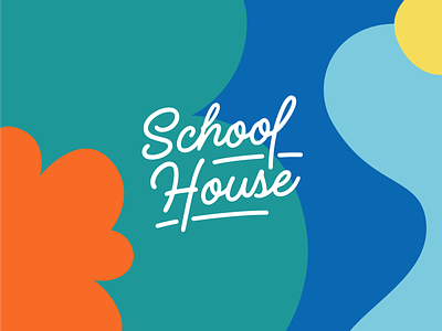 School House Logo concept brand branding colors education identity design illustration logo concept logo design logotype pattern school house school logo script texture type