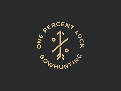 One percent luck logo archery arrow bowhunting branding hunting icon identity logo logo badge logo designer luck mark percent podcast logo