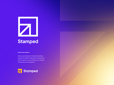 Stamped logo concept arrow branding elevate grow icon identity design illustration logo design mark social stamp stamped typography ui unfold