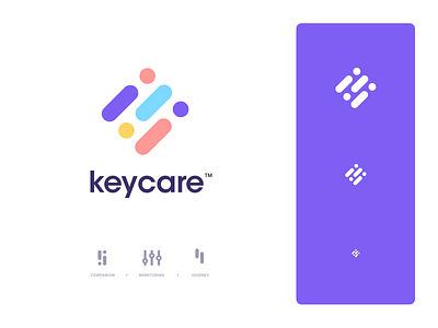 Logo concept branding care companion health identity journey keycare logo design logotype mark monitoring