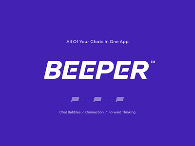 Beeper Logotype Concept beeper branding chat connect design identity logo design logotype message type typography unfold
