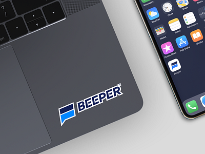 Beeper Logo Concept app logo beeper branding chat connect forward identity logo design logotype mark messenger mockup social typography unfold