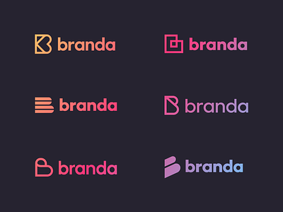 Branda logo exploration b logo branda branding gradient icon identity letter b logo concept logo design logo exploration logotype mark typography unfold