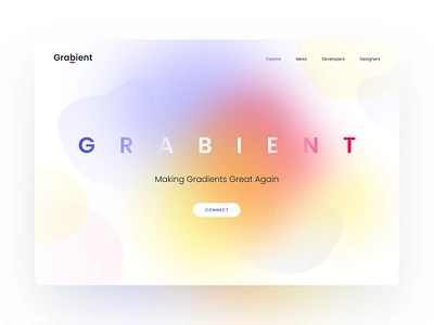 Grabient - Landing Page color palette colors design grabient gradient hero illustration landing page layout design typography unfold web design