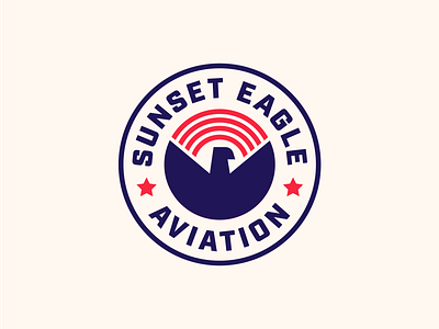 Sunset Eagle Aviation aviation aviators badge badge logo branding eagle emblem icon illustration logo design mark sunset unfold