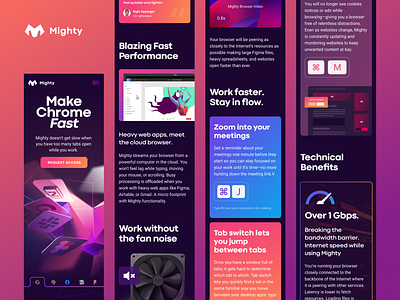 Mighty App browser chrome computer fast illustration memory mighty mighty app mobile app mobile design mobile layout mobile ui ui ux unfold web design