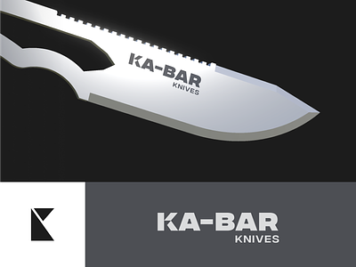 Ka-bar logo redesign! branding cut hunting identity knife knife logo logo redesign logodesign logotype mark military outdoor sport type typography unfold