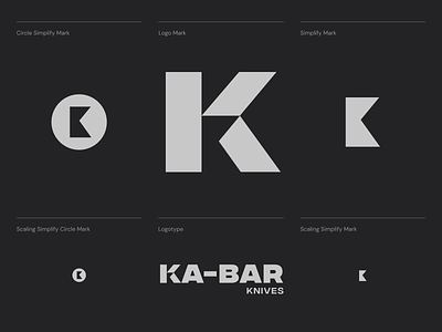 Ka-bar logo concept branding hunting identity knife logo letter k logo logo concept logo redesign logo system logotype mark outdoor responsive logo typography unfold
