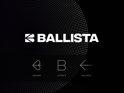 Ballista Logo archery ballista ballistic bow branding crossbow logo design logotype mark shooting sport typography unfold