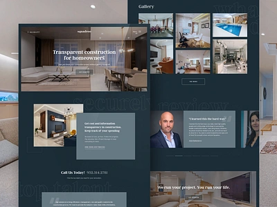 Web Design constraction home page house interior interior design landing page layout remodeling renovation ui ux unfold web design