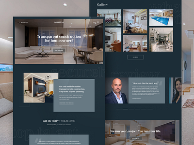 Web Design constraction home page house interior interior design landing page layout remodeling renovation ui ux unfold web design