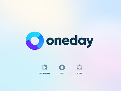 Oneday logo concept app branding colors daily day dayone gradients graph logo concept logo design modern planning point progress system tool type unfold