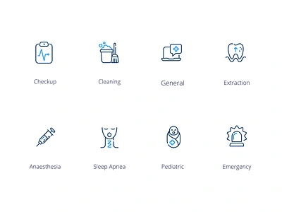 Medical icons anaesthesia branding checkup cleaning clinic dental emergency extraction health icondesign iconography icons iconset illustration medical medical icons pediatric symbols unfold