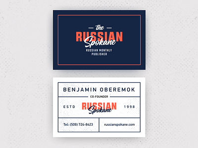 Russian Spokane business card branding business business card card layout logo print stationery typography