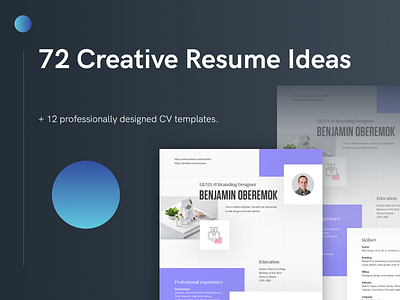 72 Creative Resume Ideas brochure clean creative curriculum vitae cv honor job personal portfolio print professional resume