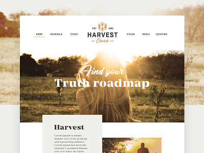 Harvest Church Web Design church clean design home interface layout minimal photography serif ui ux web web design