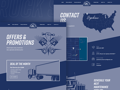 Spokane Truck Service - Some Screens design graphics interface layout pages truck type typography ui ux web design website