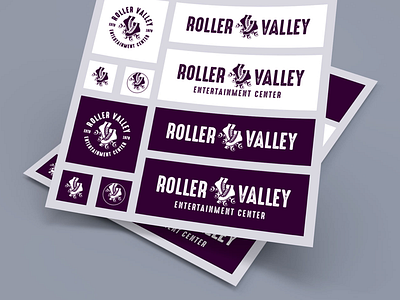 Roller Valley Logo System brand identity branding design icon identity system logo logotype mark roller skating skate symbol typography