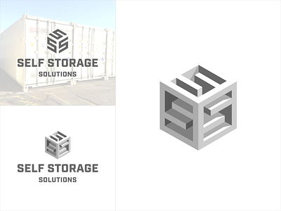 Self Storage Solutions - Logo Design 3d brand identity design branding designer cube logo logo 3d logo design logo designer logotype mark icon symbol seattle storage symbol typography