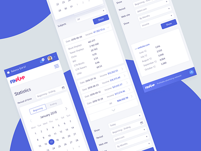 Statistics Page admin panel app blue and white clean dashboard design figma interface minimal mobile app design product seattle ui ui ux