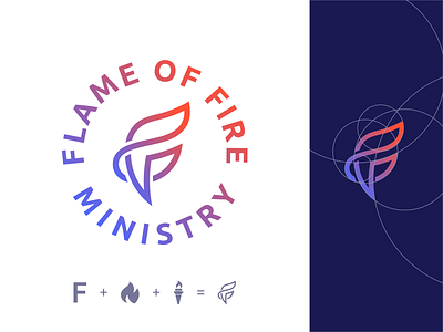 Flame of fire - Logo Design branding christianity clean figma fire flame gradient identity design logo construction logo design logotype mark ministry seattle typography