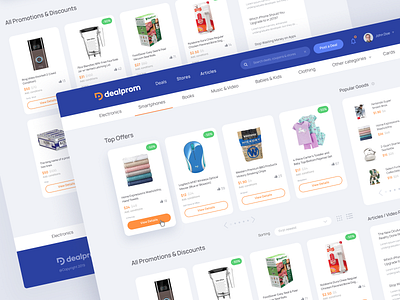 Dealprom Web Design app clean deal design homepage design interface layouts shop store type typography ui unfold ux vector web application web design