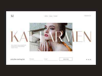 Landing Page Template beauty blogger clean design fashion landing page design template design type typography ui unfold web design website