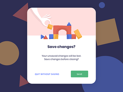 Save Changes Pop-up blocks colorful dailyui edit illustration playful pop up popup save ui web illustration webdesign