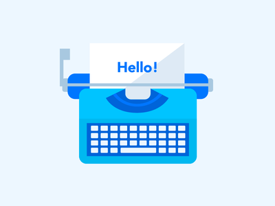 Typewriter Message creative custom desk developers flat illustration message typewriter ui vector web