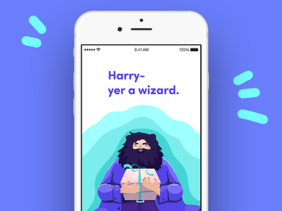 Yer a Wizard! birthday character colorful cute drawing flat gift hagrid harry potter illustration purple