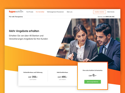 Professional Landing Page agents bank benefits finance app fintech gradient homepage landing page mortgage orange pricing professional