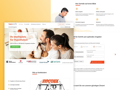 Hypoauktion - landing page bank benefits fintech homepage how it works landing page mortgage orange pricing ui