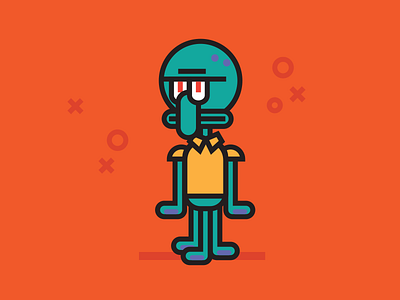 Squidward Tentacles cartoon illustration mark spongebob squid