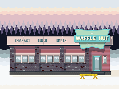 Waffle Hut fargo illustration murder poster season2 ufo vector wafflehut