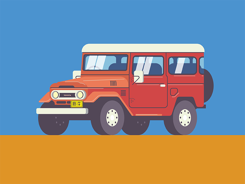 Toyota FJ 40 4x4 car classic fj illustration mark offroad oldschool poster retro suv toyota