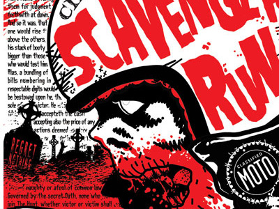 Classified Moto - Scavenger Run Event Poster classified moto event poster exorcism illustration motorcycles occult photoshop poster scavenger run zombie