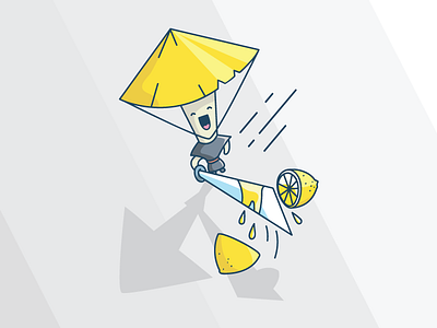 Yellowish funny illustration lemon ninja slice