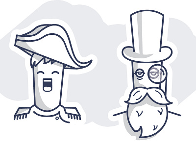 Characters beard character happy hat illustration serious