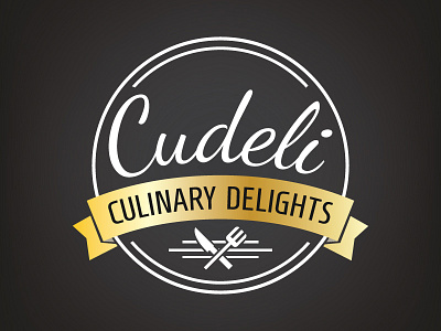 Cudeli logo black culinary food logo