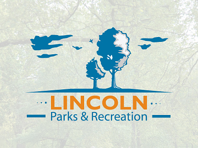 Lincoln Parks Recreation blue logo park trees