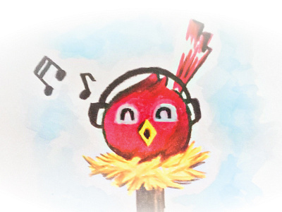 Funny Bird bird funny illustration red