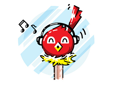 Kiko bird funny illustration red